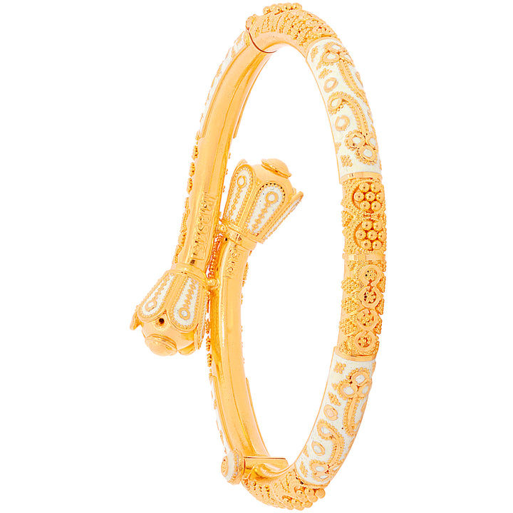 Intricate Minakari Pipe Openable 2pcs Kara in 22K Gold