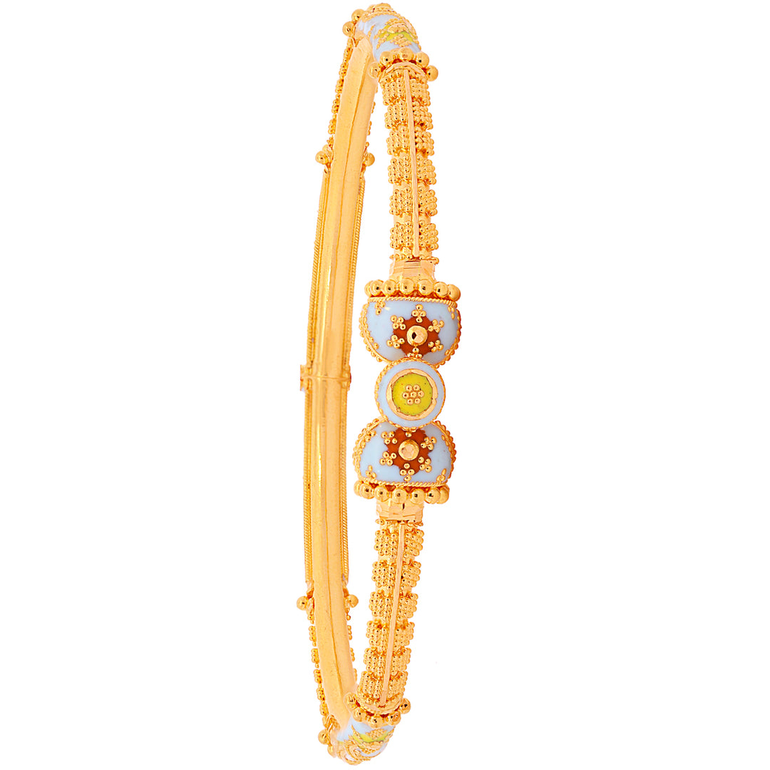 Fascinating Minakari Pipe Openable 2pcs Kara in 22K Gold