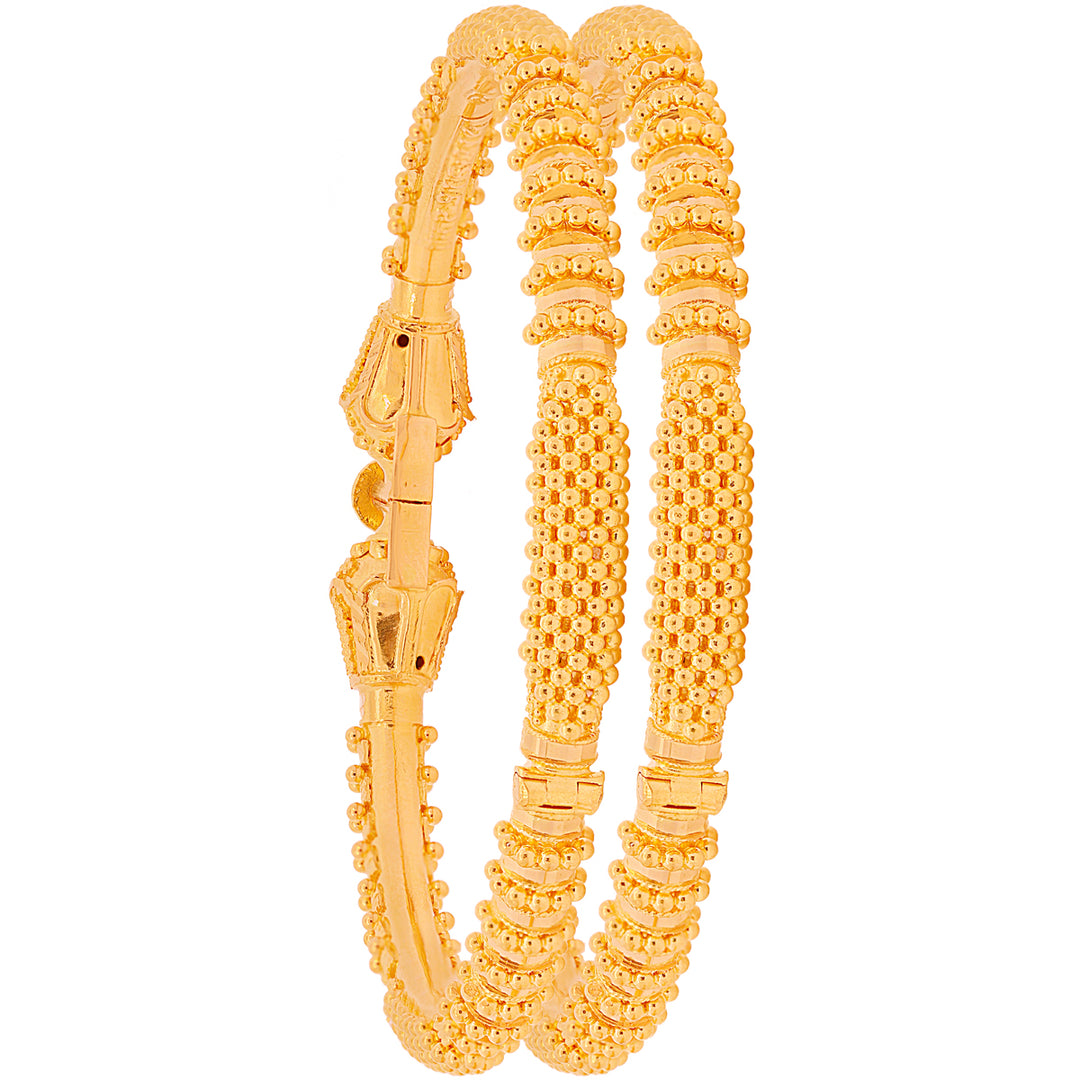 Lovely Pipe Openable 2pcs Kara in 22K Gold