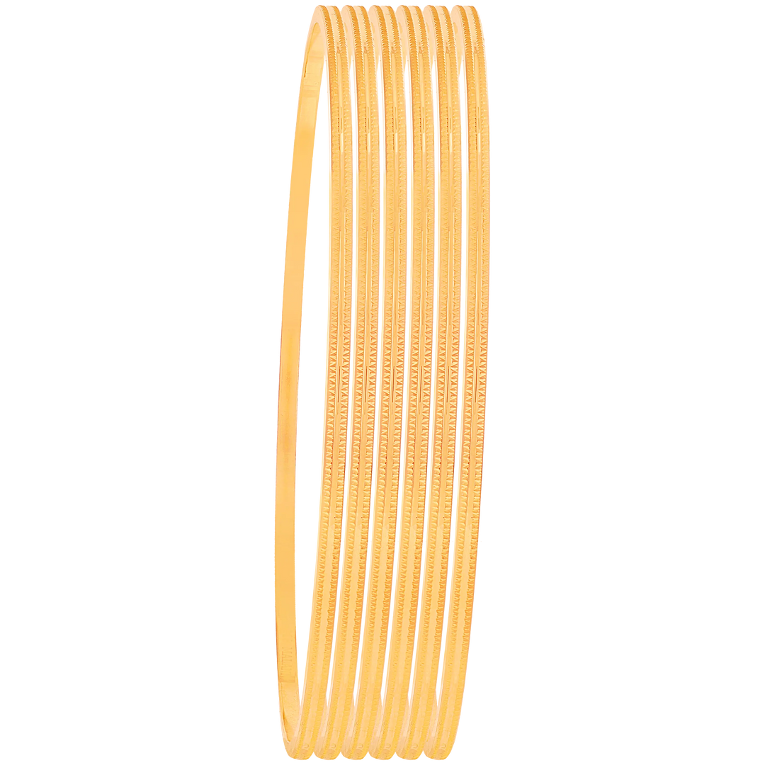 2.8 Size Set Of 6pcs Bangles in 22K Gold