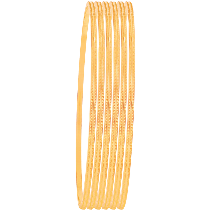 2.8 Size Set Of 6pcs Bangles in 22K Gold