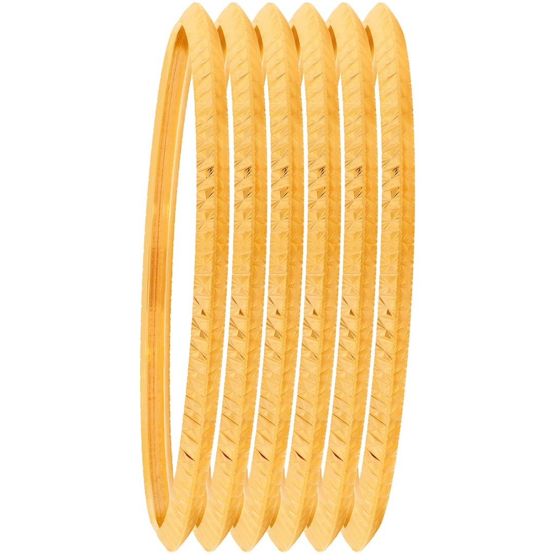 2.3 Size Set Of 6pcs Bangles in 22K Gold