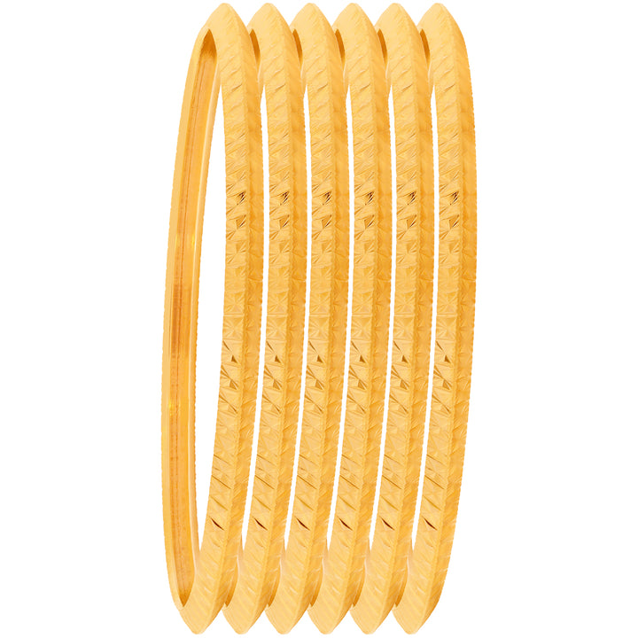 2.3 Size Set Of 6pcs Bangles in 22K Gold