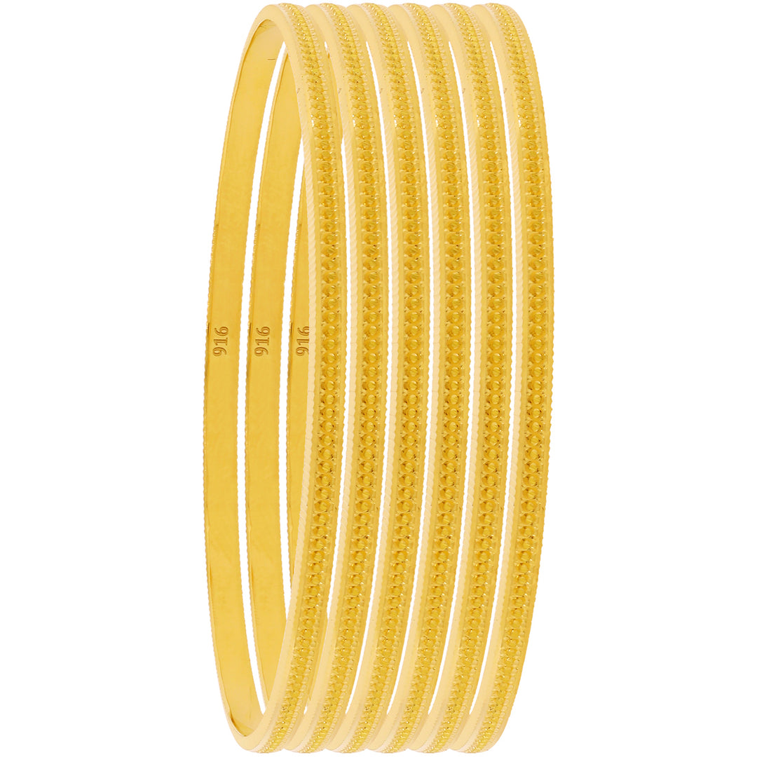 2.10 Size Set Of 6Pcs Bangles in 22K Gold