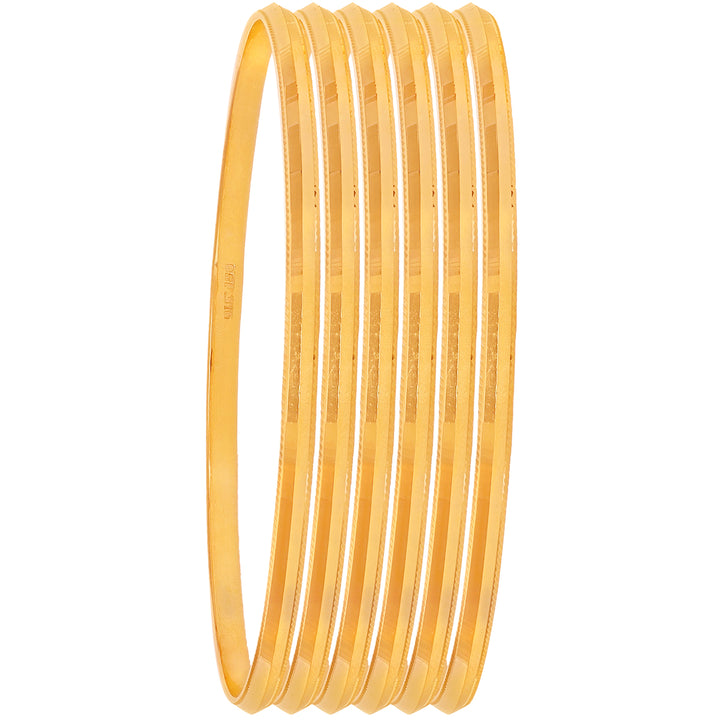 2.6 Size Set Of 6pcs Bangles in 22K Gold