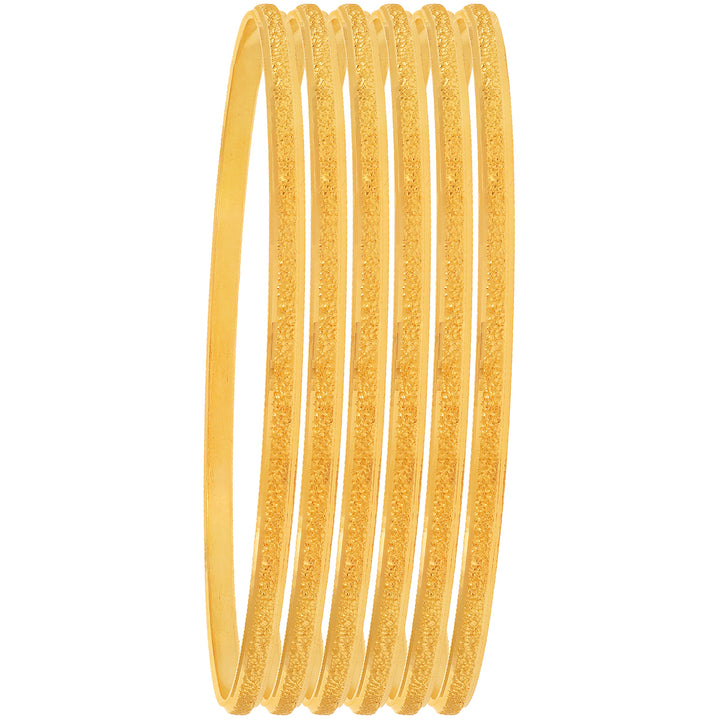 2.6 Size Set Of 6pcs Bangles in 22K Gold