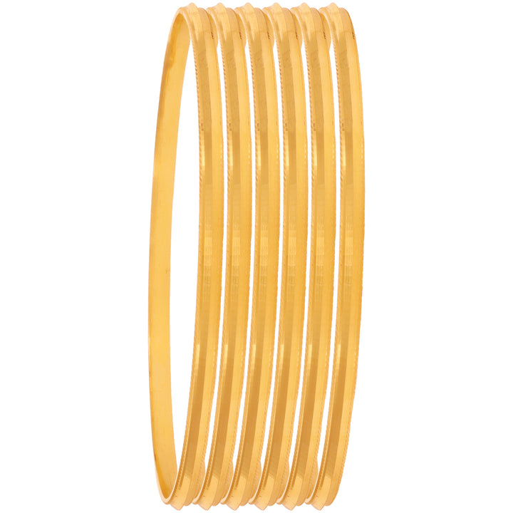 2.5 Size Thin Set of 6pcs Bangles in 22K Gold