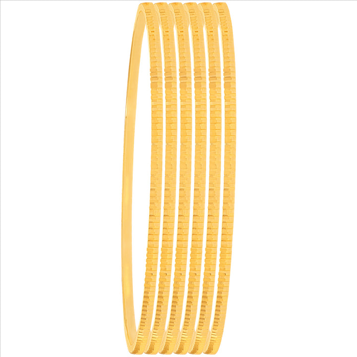 2.6 Size Set Of 6pcs Bangles in 22K Gold