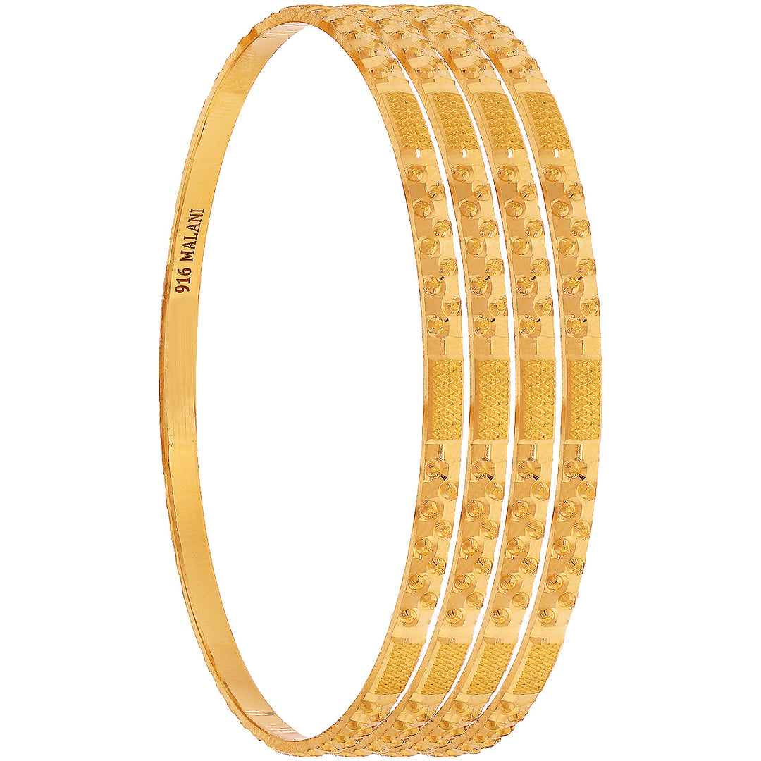 2.2 Size Set Of 4pcs Bangles in 22K Gold