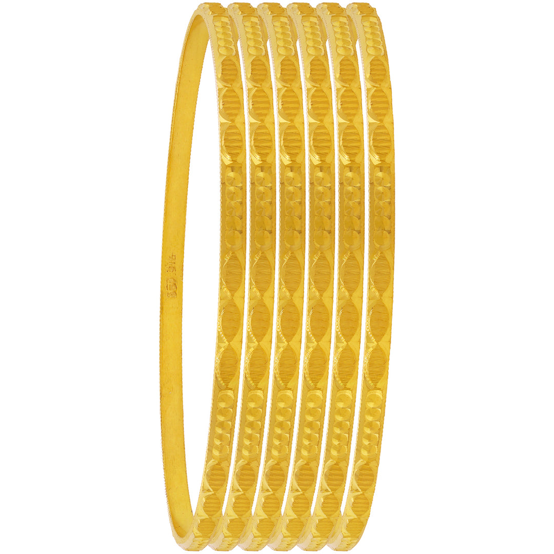 2.10 Size Set of 6pcs Bangles in 22K Gold