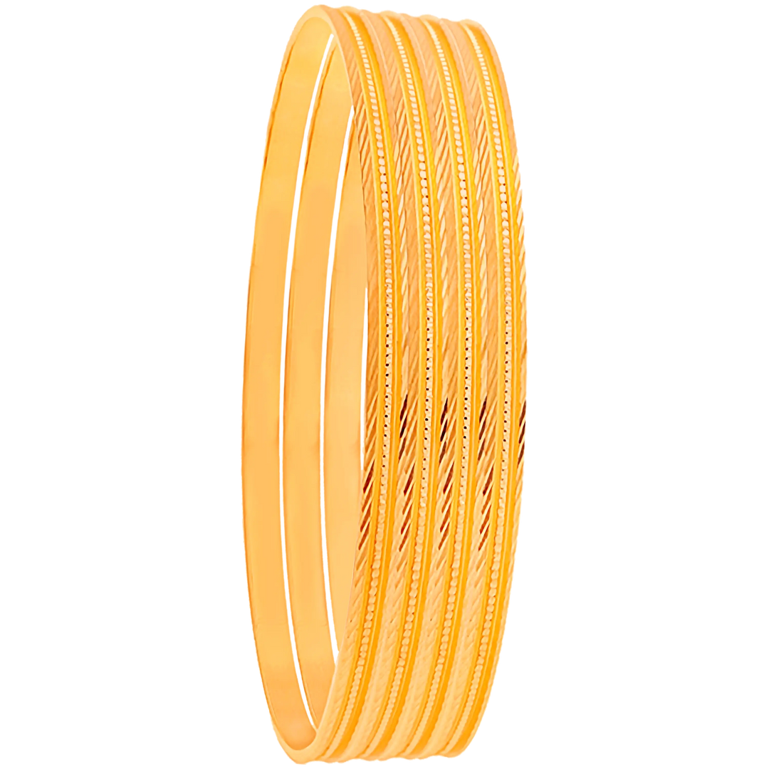 2.4 Size Set of 4pcs Bangles in 22K Gold