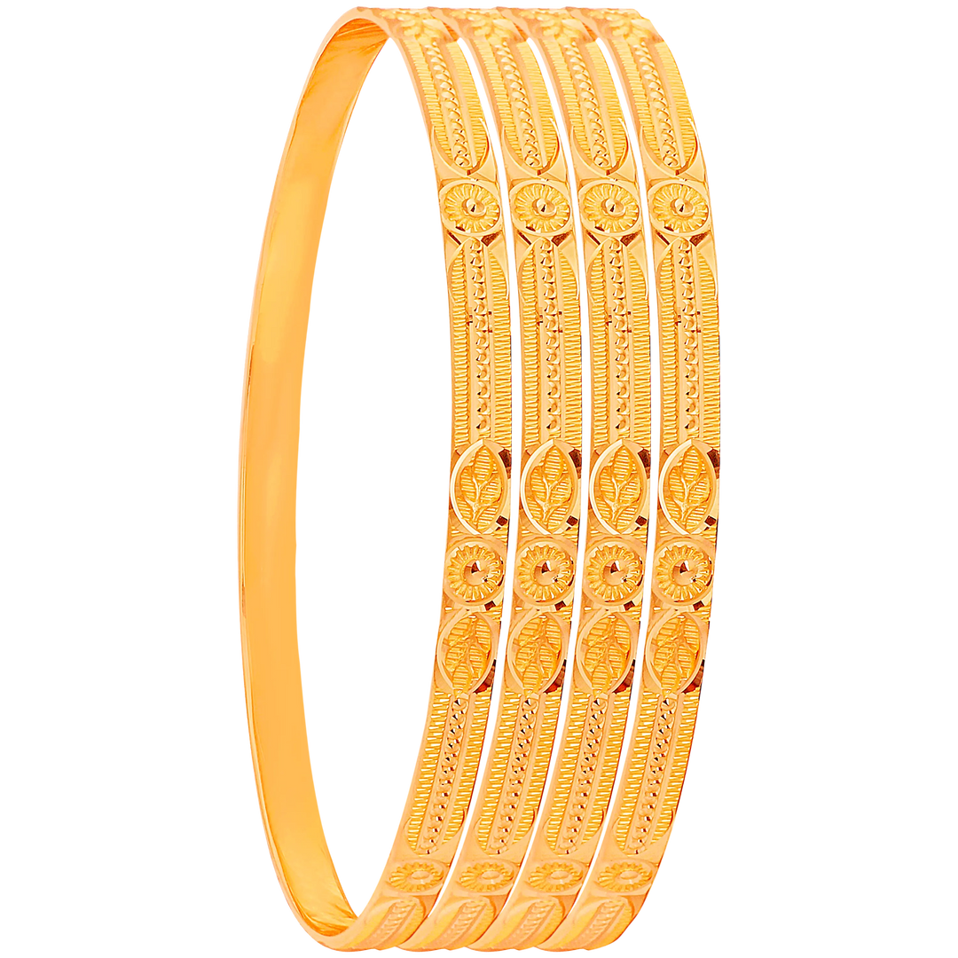 2.9 Size Set of 4pcs Bangles in 22K Gold