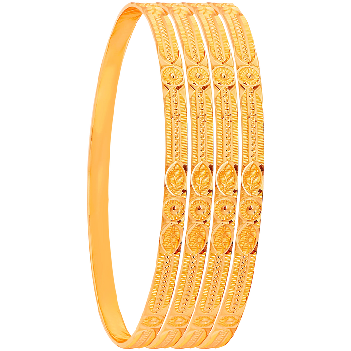 2.9 Size Set of 4pcs Bangles in 22K Gold