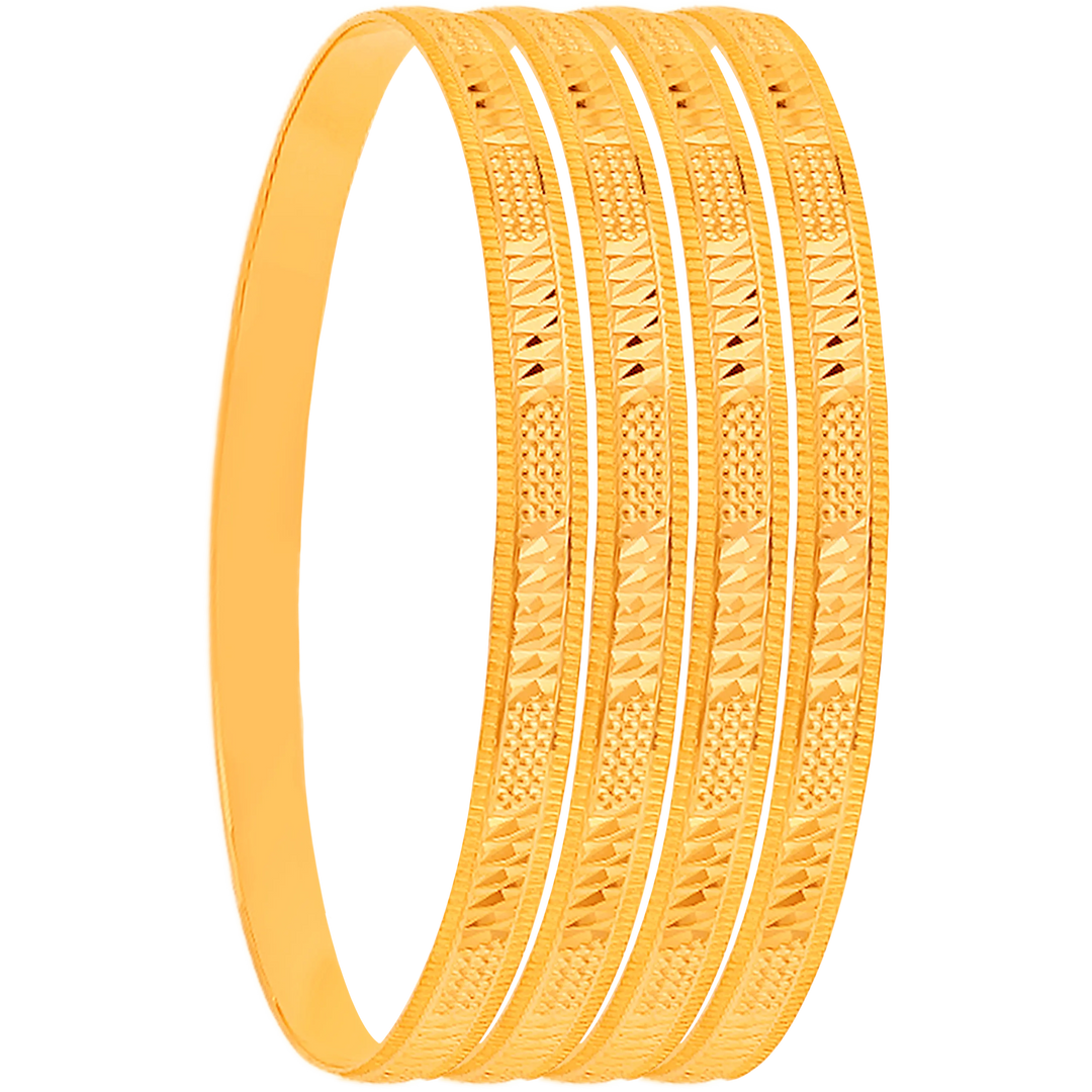 2.2 Size Set of 4pcs Bangles in 22K Gold