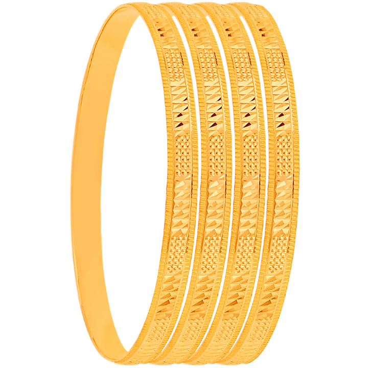 2.2 Size Set of 4pcs Bangles in 22K Gold