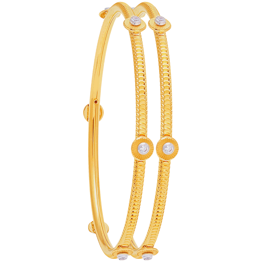 2.4 Size 2pcs Bangle in 22K Gold