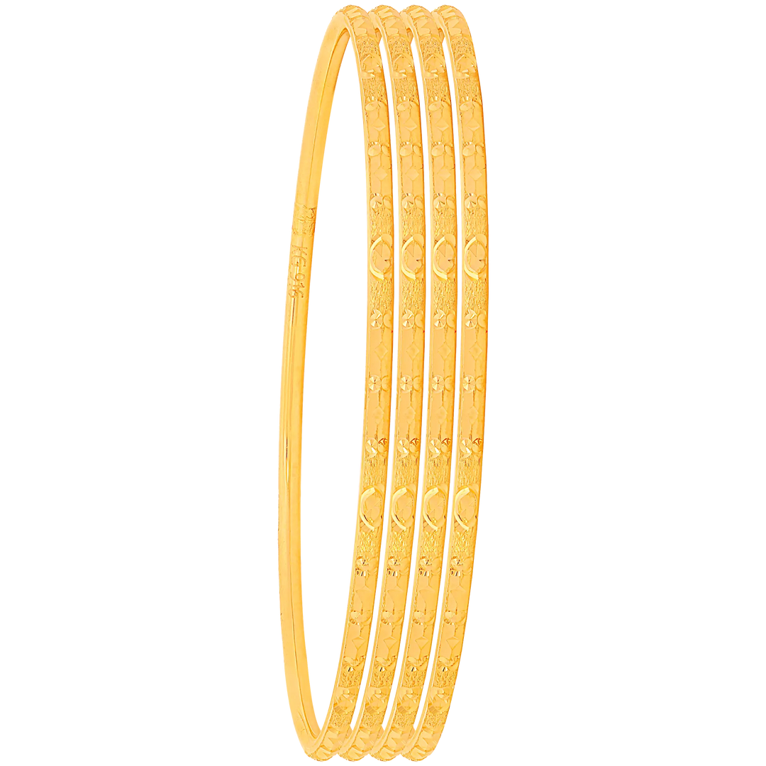 2.4 Size Set Of 4pcs Bangles in 22K Gold