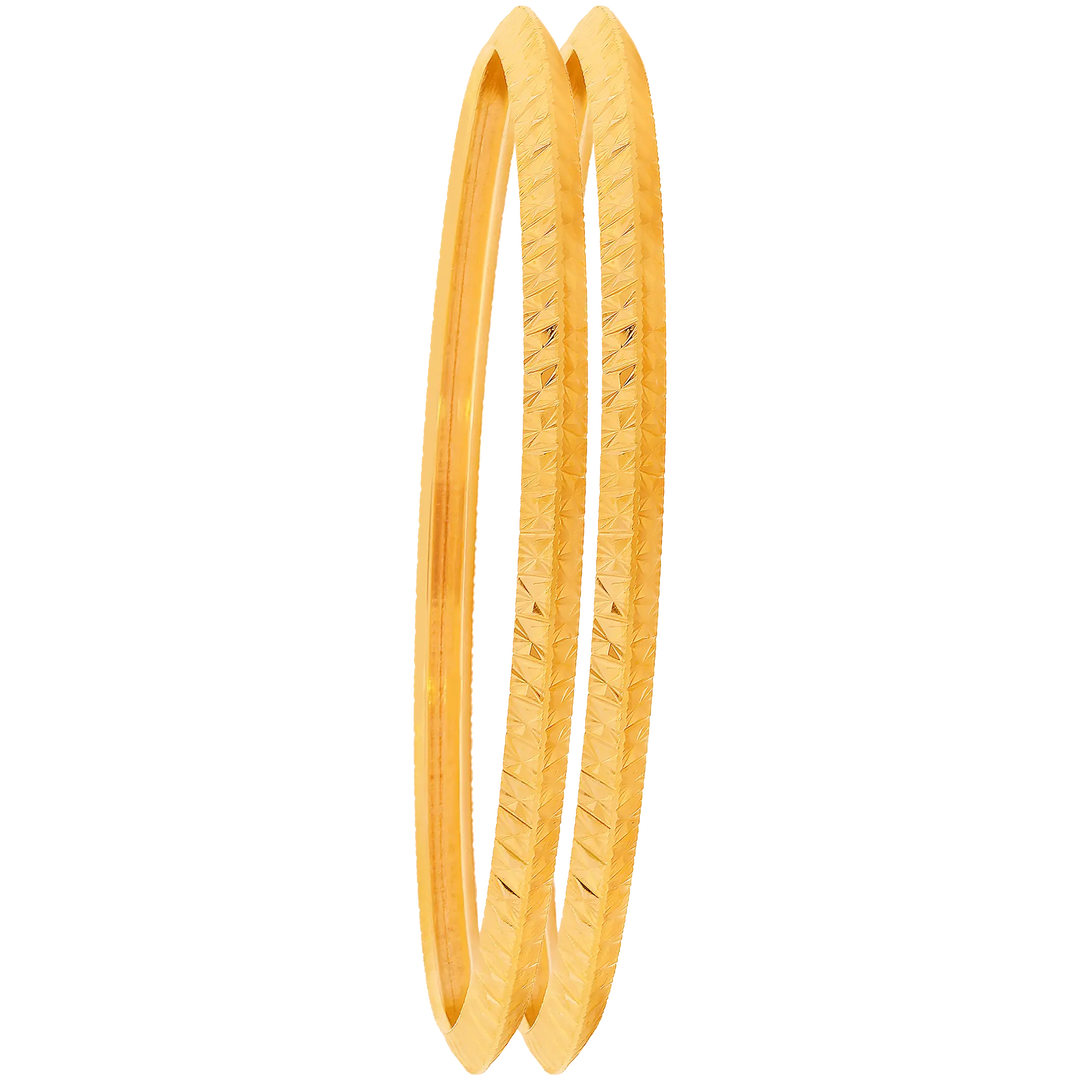 2.3 Size Set Of 2pcs Bangles in 22K Gold