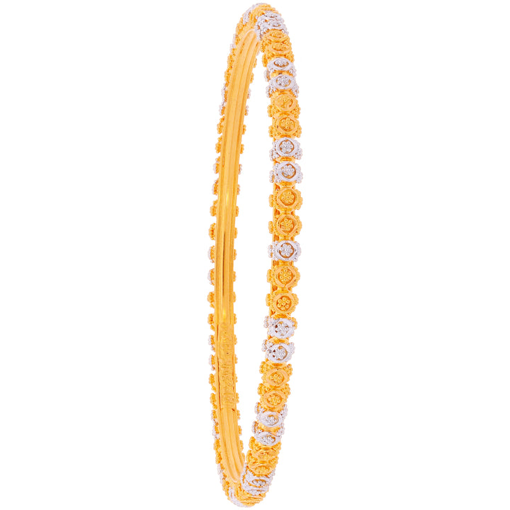 2.8 Size Two tone Pipe Set Of 6Pcs Bangles in 22K Gold