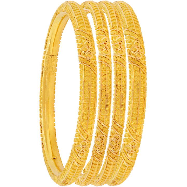 2.9 Size Set of 4pcs Pipe Bangles with in 22K Gold