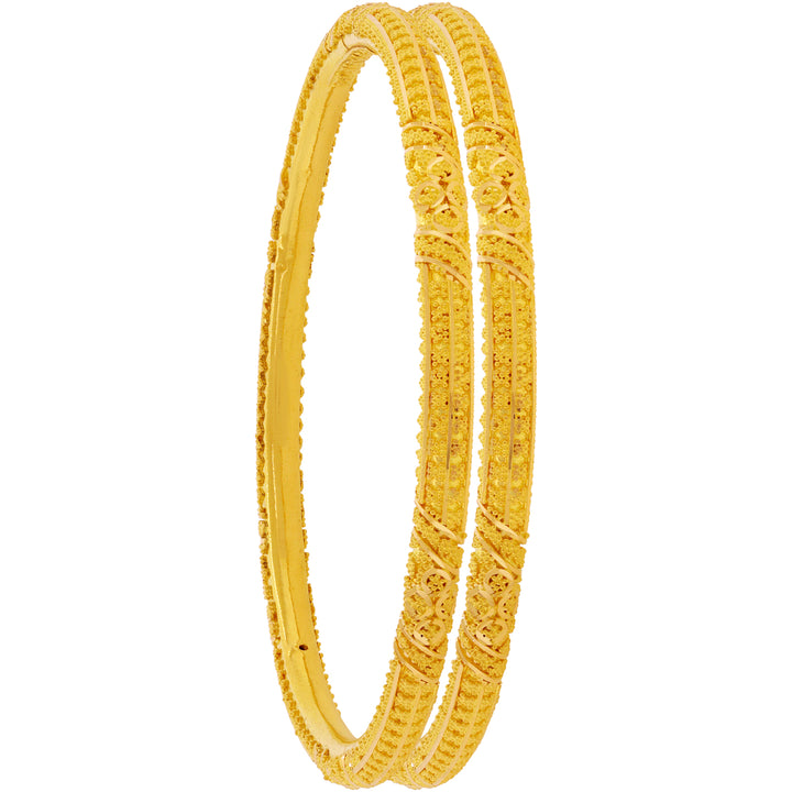 2.9 Size Set of 4pcs Pipe Bangles with in 22K Gold