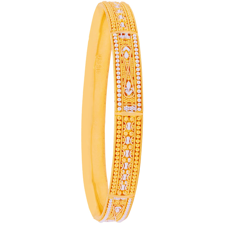 2.8 Size Two tone Set Of 8pcs Bangles in 22K Gold