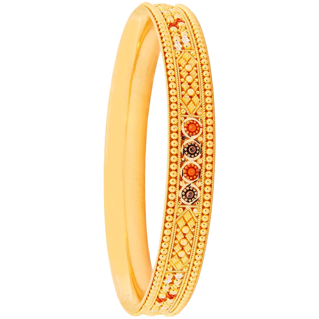 2.4 Size Three tone Set of 6pcs Bangles in 22K Gold