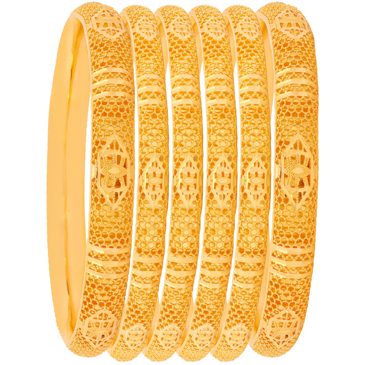 2.6 Size Set Of 6pcs Bangles in 22K Gold