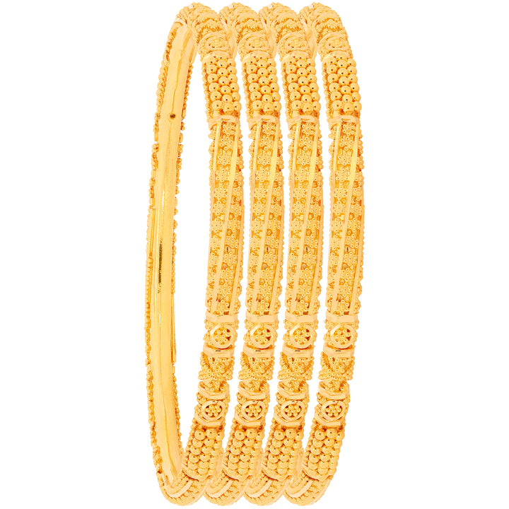 2.3 Size Pipe Set of 6pcs Bangles in 22K Gold