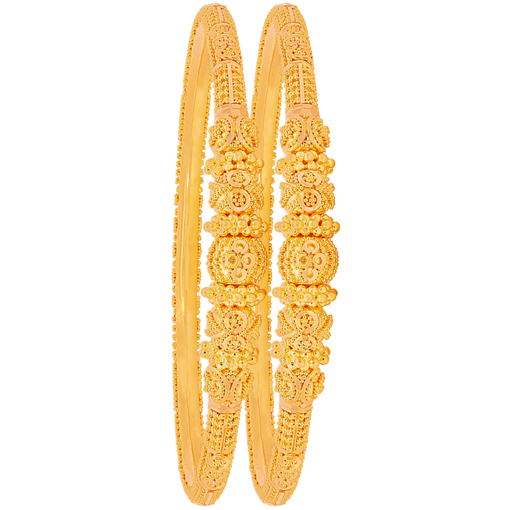 2.7 Size Pipe 2pcs Bangle in 22K Gold