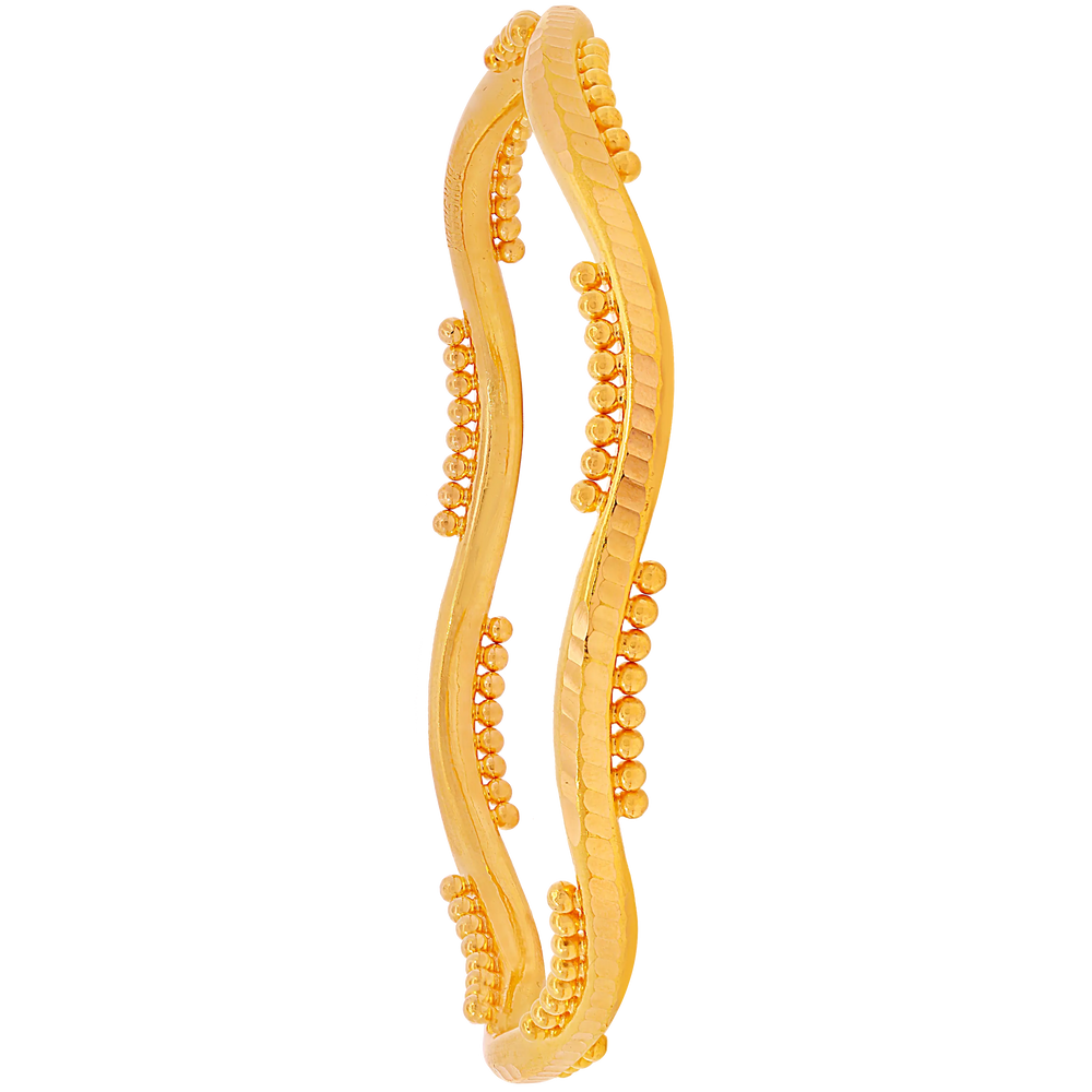 2.4 Size Pipe 2pcs Bangle in 22K Gold