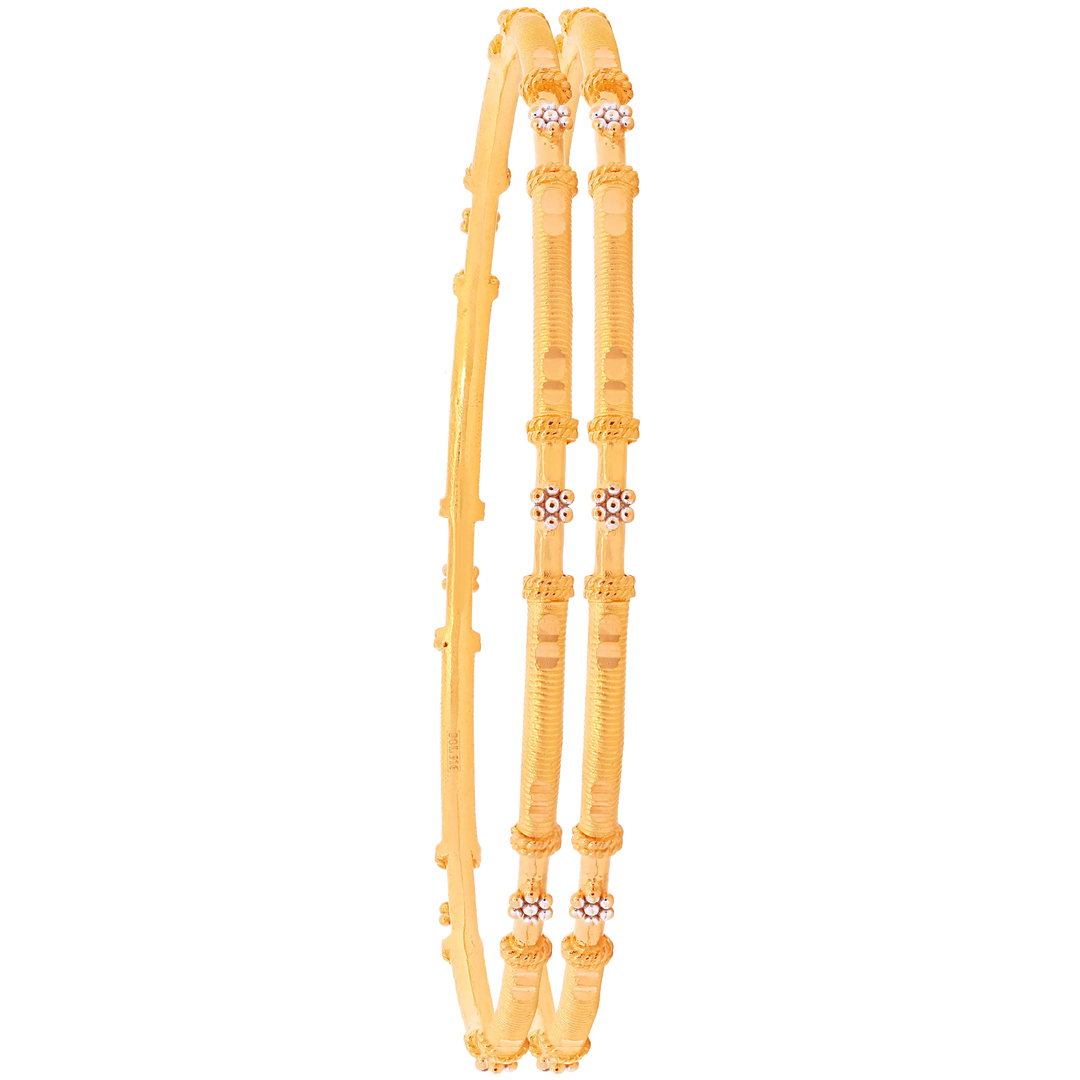 2.6 Size Two tone 2pcs Bangle in 22K Gold