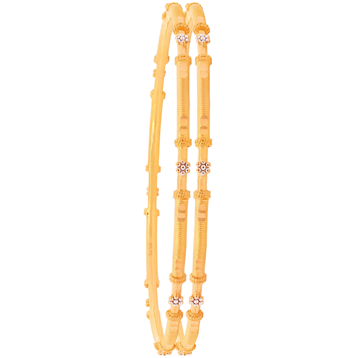 2.6 Size Two tone 2pcs Bangle in 22K Gold