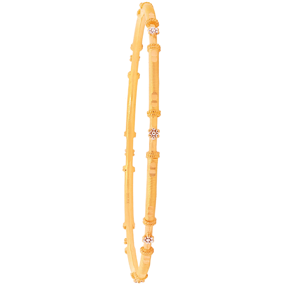 2.6 Size Two tone 2pcs Bangle in 22K Gold