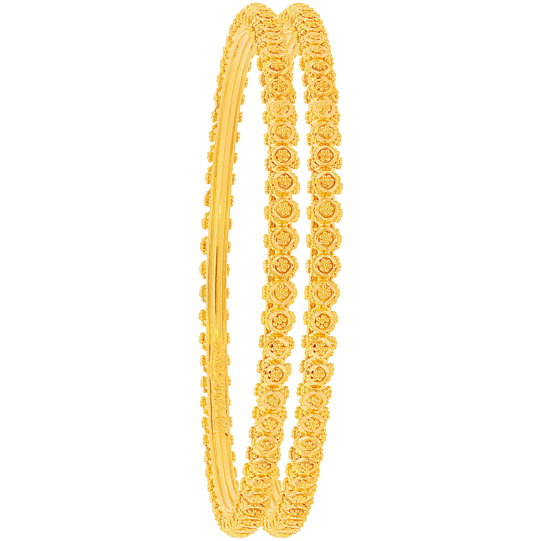 2.8 Size Set Of 2pcs Bangles in 22K Gold