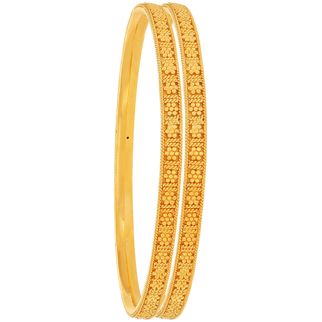 2.4 Size Set of 2Pcs Bangle in 22K Gold