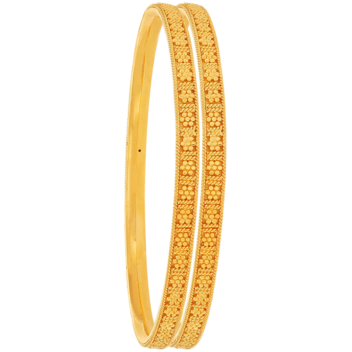 2.4 Size Set of 2Pcs Bangle in 22K Gold