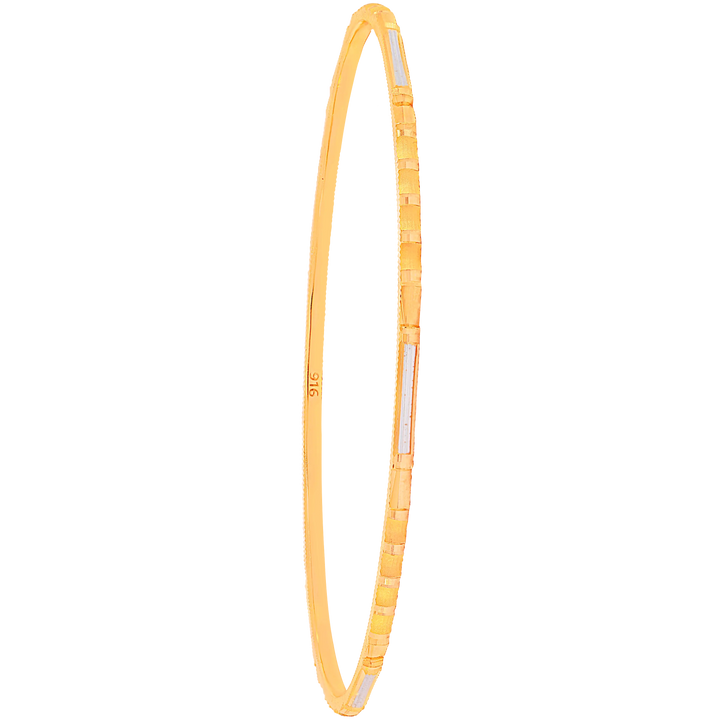 2.8 Size Two tone Set of 6pcs Bangles in 22K Gold