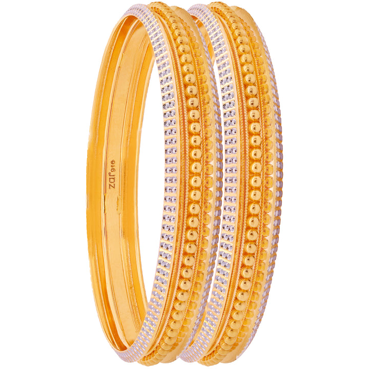 2.7 SizeTwo tone Set of 2pcs Bangles in 22K Gold