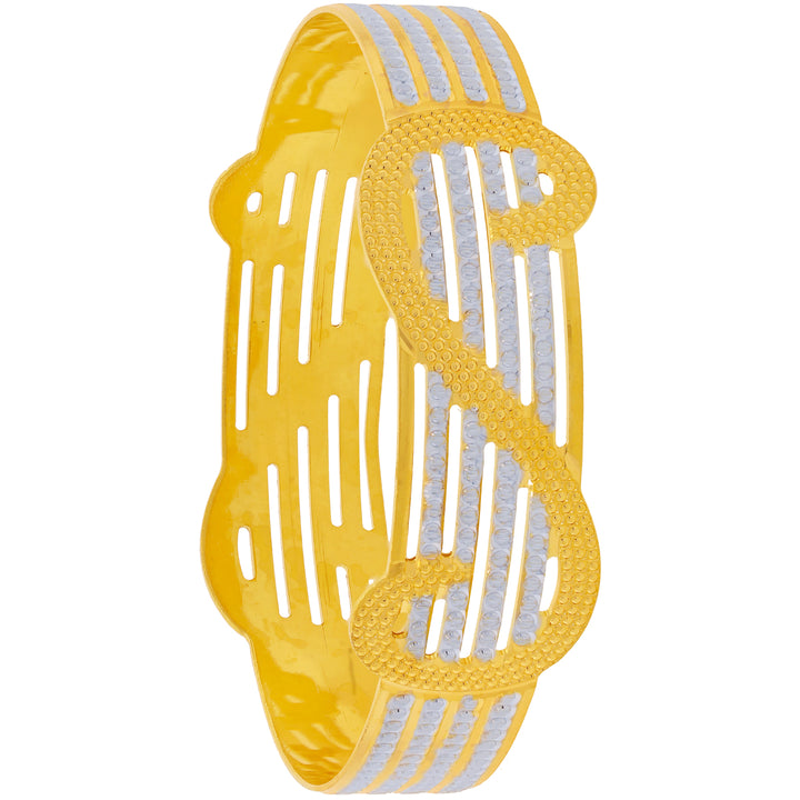 2.6 Size Two Tone Set of 2pcs Bangles in 22K Gold