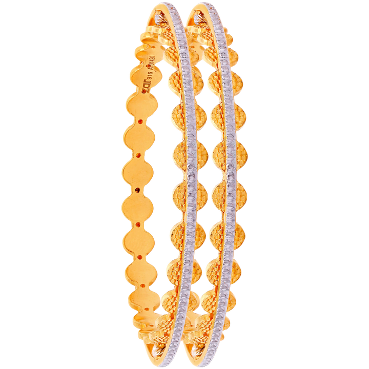 2.4 Size Two tone 2pcs Bangle in 22K Gold