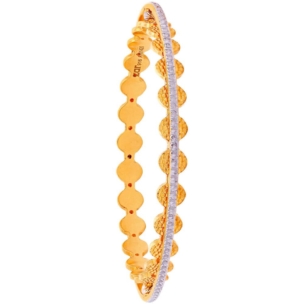 2.4 Size Two tone 2pcs Bangle in 22K Gold