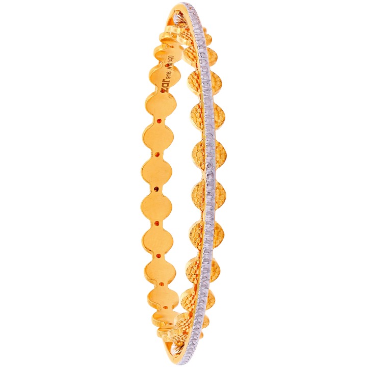 2.4 Size Two tone 2pcs Bangle in 22K Gold