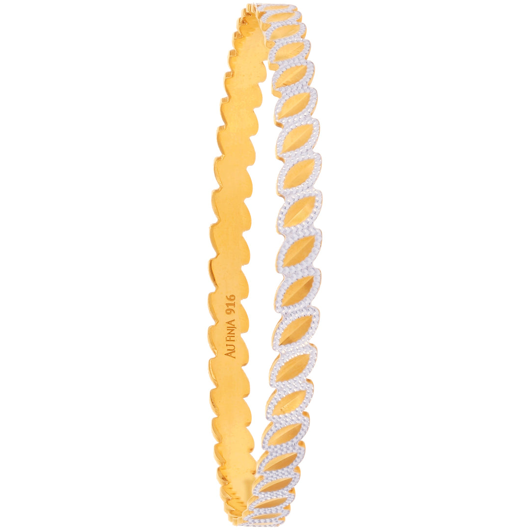 2.10 Size Two tone Set of 2pcs Bangles in 22K Gold