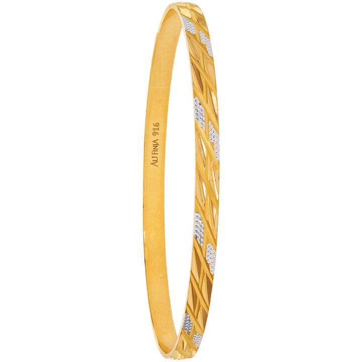 2.10 Size Two tone Set of 4pcs Bangles in 22K Gold