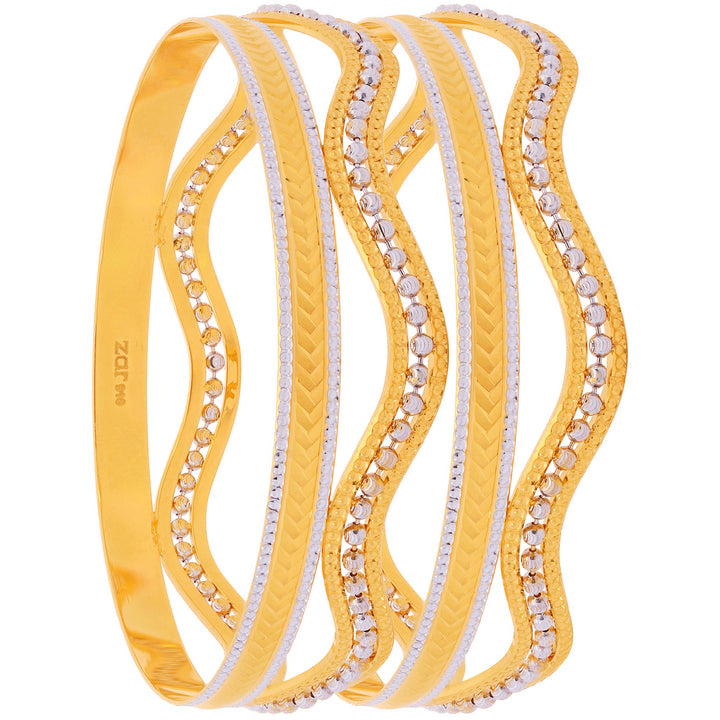 2.6 Size Two tone Set Of 2Pcs Bangles in 22K Gold