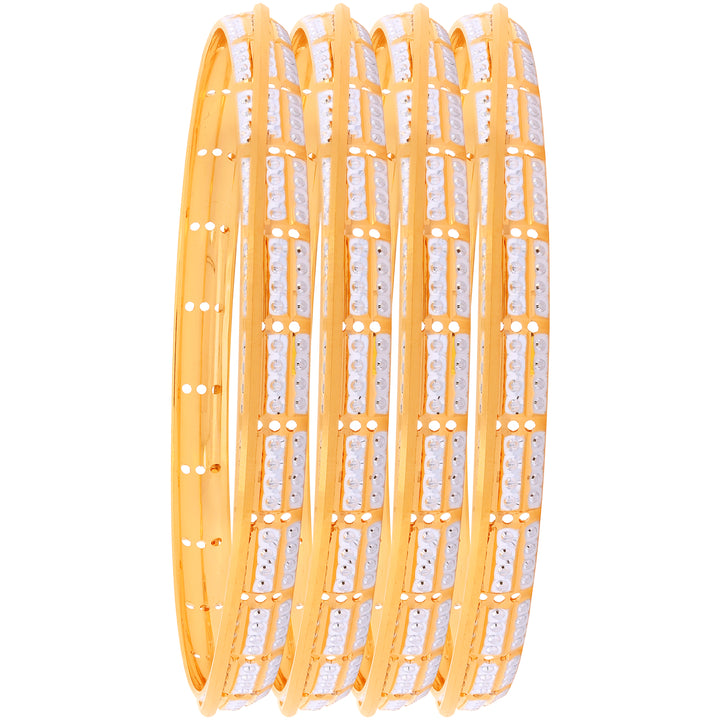 2.8 Size Two tone Set of 4Pcs Bangles in 22K Gold