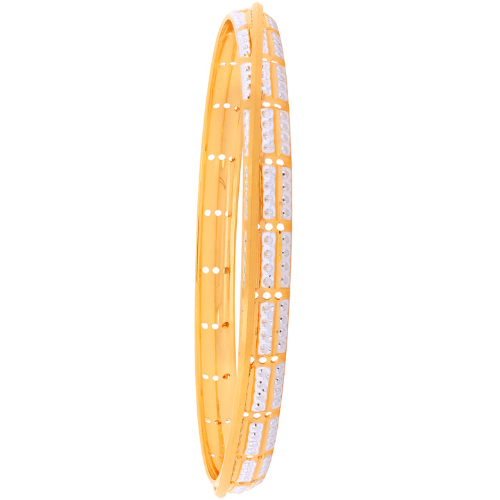 2.8 Size Two tone Set of 4Pcs Bangles in 22K Gold
