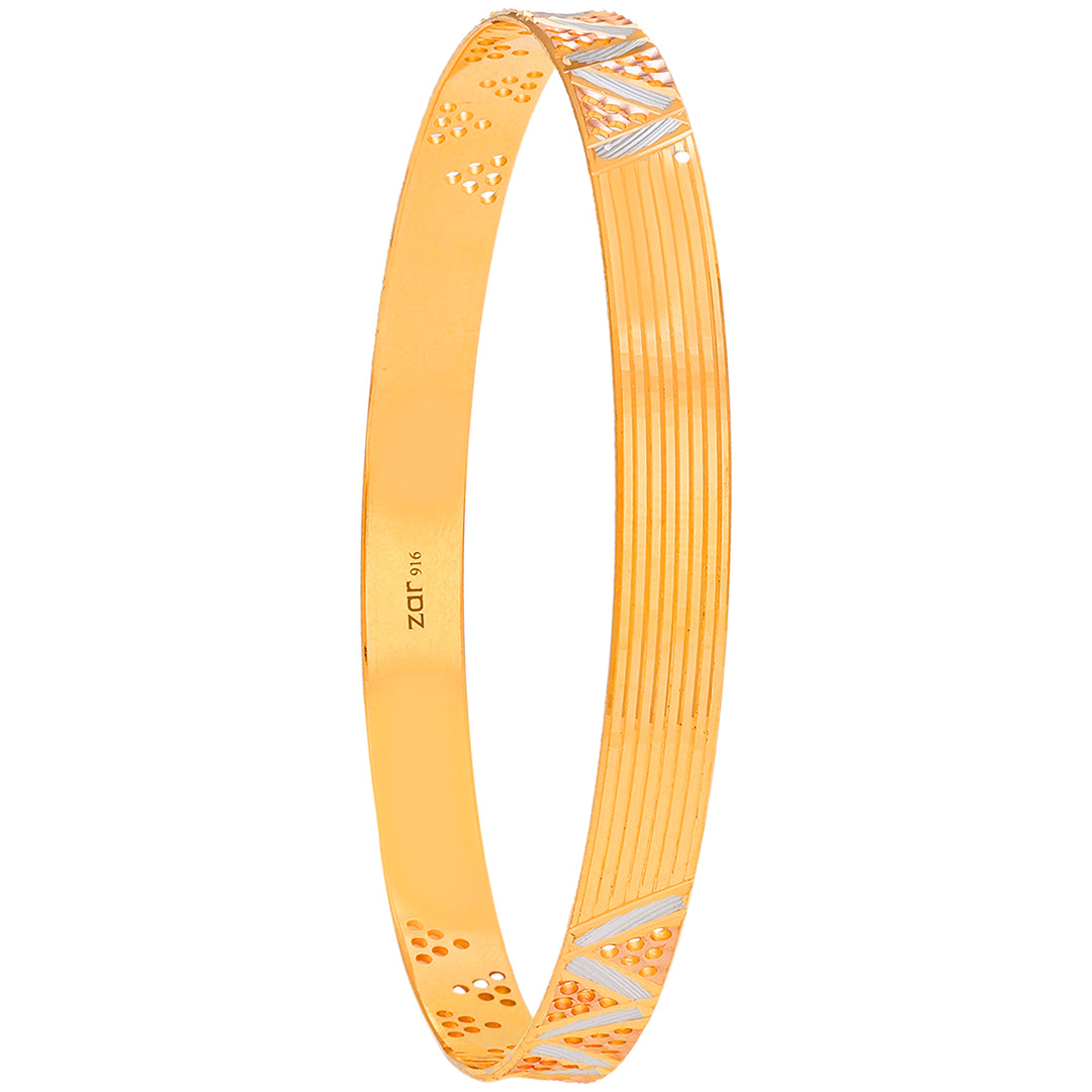 2.8 Size Three tone 2Pcs Bangle in 22K Gold