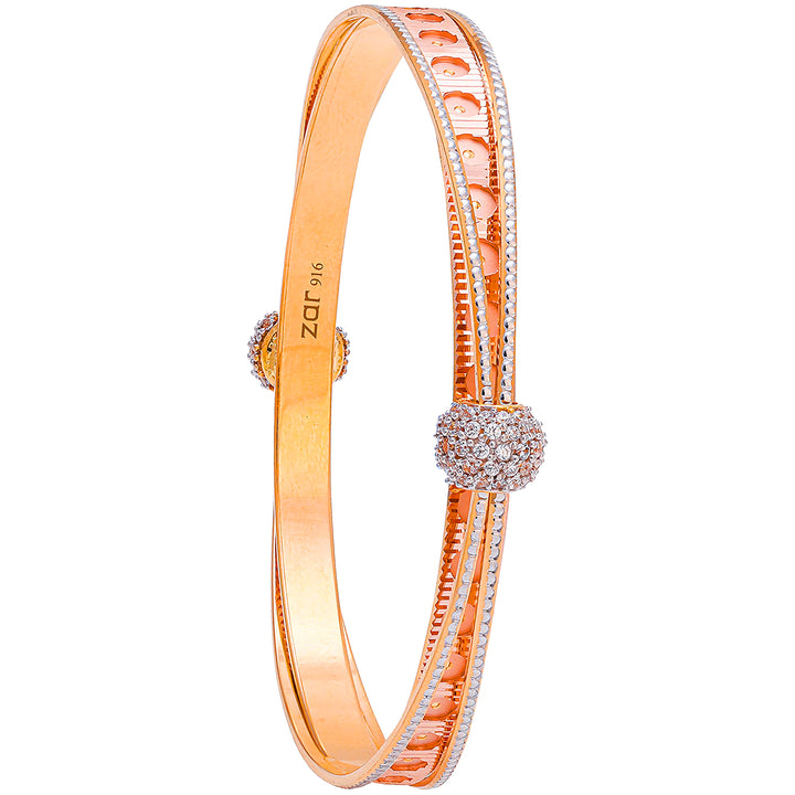 2.6 Size Three tone 2Pcs Bangle in 22K Gold